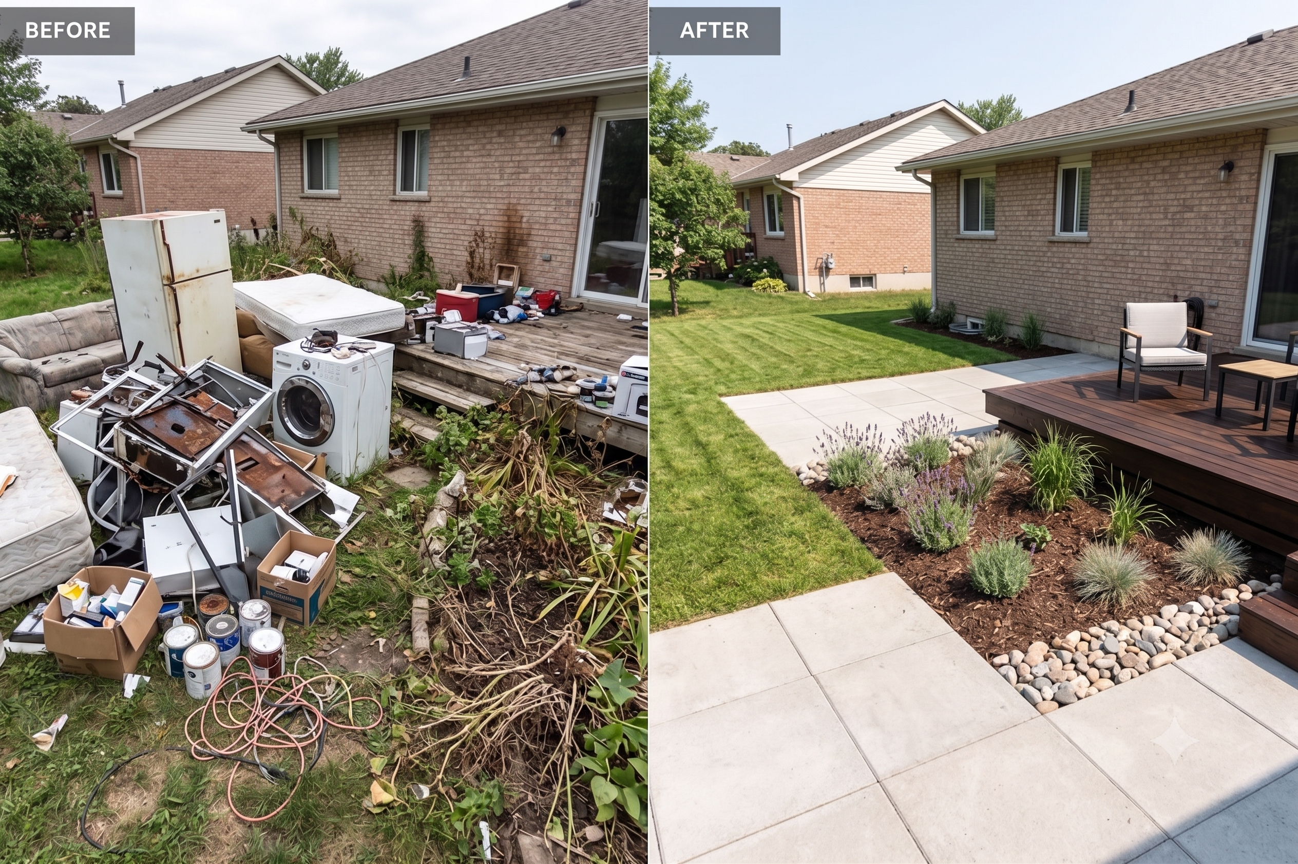 Before and after garage cleanout